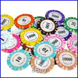 Poker Game Chips Casino Coin Set 100/200 Pcs Currency Clay Texas Acrylic Boxes