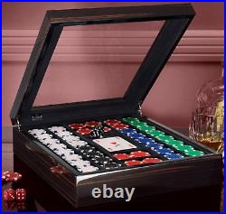 Poker Set Display Case, with Optional Poker Chips Set, Poker Chip Case Poker