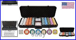Premium 13.5 Gram Clay Poker Chips Set 500-Piece Casino Set with New Case
