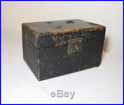 Quality antique clay chip leather wrapped wood box poker gambling box card set