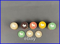 RARE Lot of 53 Clay Poker Chips with White Inlaid Scottish Terrier Scottie