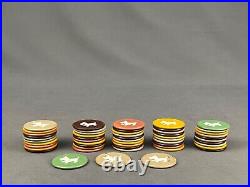 RARE Lot of 53 Clay Poker Chips with White Inlaid Scottish Terrier Scottie