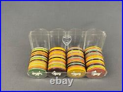 RARE Lot of 76 Clay Poker Chips with White Inlaid Scottish Terrier Scottie (B)