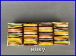 RARE Lot of 76 Clay Poker Chips with White Inlaid Scottish Terrier Scottie (B)