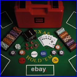RUNIC Exclusive Poker Set 300 Pcs, 14 Gram Clay Poker Chips for Texas Holdem, Bl