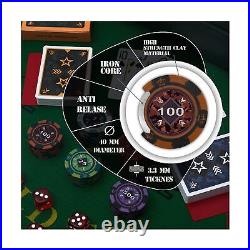 RUNIC Exclusive Poker Set 300 pcs, 14 Gram Clay Poker Chips for Texas Holdem