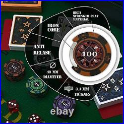 RUNIC Exclusive Poker Set 300 pcs 14 Gram Clay Poker Chips for Texas Holdem B
