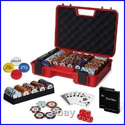 RUNIC Exclusive Poker Set 300 pcs, 14 Gram Clay Poker Chips for Texas Red