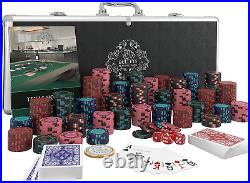 S Playing Cards Designer Poker Case Corrado Deluxe Poker Set with 500 Clay P