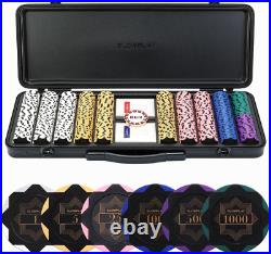 SLOWPLAY Nash 14 Gram Clay Poker Chips Set for Texas Hold'Em 500PCS