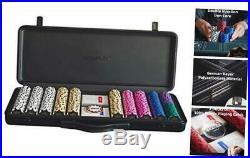 SLOWPLAY Nash 14 Gram Clay Poker Chips Set for Texas Holdem, 300 PCS/500PCS, Bl