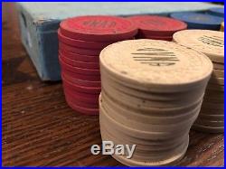 Set Of 100 Antique Oakley Veterans Memorial Assc. Clay Poker Chips, Kansas. 1930