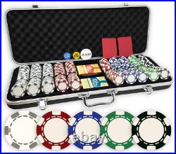 Set of 500 11.5 Gram 6-Spot Clay Composite Poker Chips with Upgraded Ding Proof