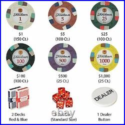 Showdown Poker Chips Set 500 Heavyweight 13.5-Gram Clay Composite Chips Pla