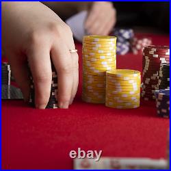 Striped Dice Poker Chip Set in Aluminum Carry Case Casino Clay Composite 11.5