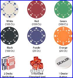 Suited Poker Chip Set in Aluminum Carry Case Casino Clay Composite 11.5-Gram Q