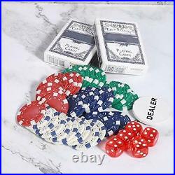 Texas Hold'em Clay Poker Chip Set, 200PCS Poker Chips Game Set with