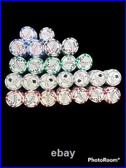 The Ultimate Poker Chip Set 489 Pieces Clay Green Grey Black Red Blue