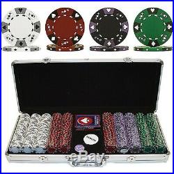 Trademark Poker 500 14 Gram 3 Color Ace/King Suited Clay Poker Chip Set with