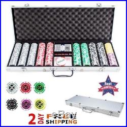 ULTIMATE Poker Chip SET For Texas Holdem With Case 500 Clay 14 Gram Casino Games