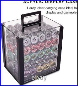 Ultimate 14-Gram Heavyweight Poker Chips Set of 1000 in Acrylic Display Case