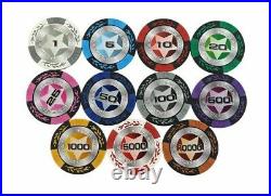 Upscale Poker Chips Set Clay Embedded Iron Texas Hold'em Professional Poker Chip
