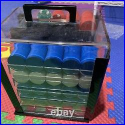 Used 1000 Ultimate Poker Chips Set with Acrylic Case