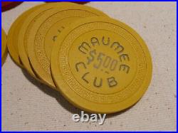 VINTAGE 700 700 Clay poker chips ILLEGAL MAUMEE CLUB WAYNE CLUB OHIO