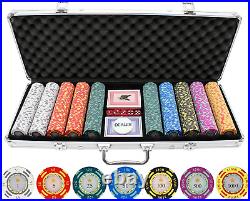 Versa Games 500 Piece Crown Casino 13.5g Clay Poker Chips Multicolor