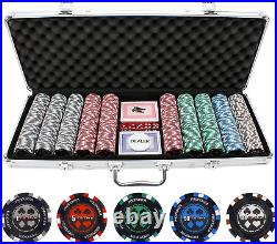 Versa Games 500pc 13.5g Pro Poker Clay Poker Set Heavy 13.5g Casino Grade with