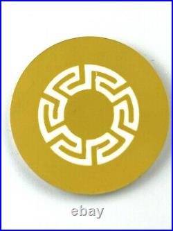 Vintage 100 Clay Poker Chips Yellow Grecian Design Greek Motif Pattern