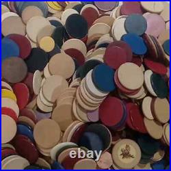 Vintage 1930s-1970s Clay Poker Chips lot of 933