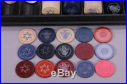 Vintage 1930s Bakelite Clay Composite Vintage Poker Chips With Tray