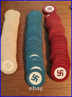 Vintage American Native Clay NOT SWASTIKA Poker Chips MUST READ LETTER FROM EBAY