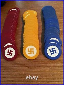 Vintage American Native Clay NOT SWASTIKA Poker Chips MUST READ LETTER FROM EBAY