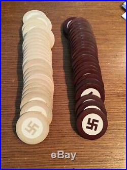 Vintage American Native Clay Poker Chips 100 years old