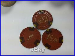 Vintage Casino Chips 866 Real Clay Flower Mold Poker Tiny Hotstamp Antique