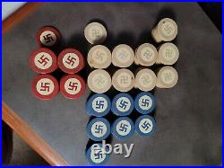 Vintage Clay NOT Swastika Poker Chips