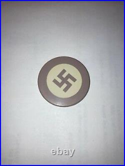 Vintage Clay Poker Chip American Indian Swastika Very Rare Color Lavender