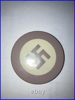 Vintage Clay Poker Chip American Indian Swastika Very Rare Color Lavender