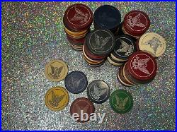 Vintage Clay Poker Chip Impressed EAGLE Lot of 139 OMG