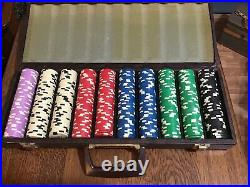 Vintage Clay Poker Chips In Orginal Case