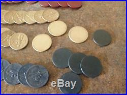 Vintage Clay Poker Chips, Very Old, Look, Multi Color, Red White And Blue