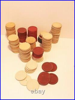 Vintage Clay Poker Chips lot of 212 Approximately