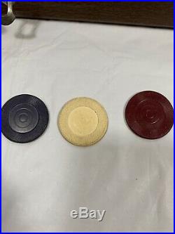 Vintage Clay Poker Chips with Case Rare Set