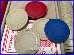 Vintage Clay Uspc United States Playing Card Co. Poker Chips Casino Chips Set