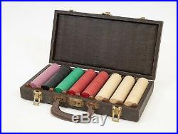 Vintage Gambling Casino Poker Chip Set & Case Clay Complete