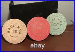 Vintage Hacienda $25 Clay Poker Chips Set of Five(5) Authentic Casino Currency