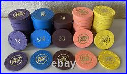 Vintage Lot Of 96 Paulson Buick Automotive Clay Poker Chips 20, 100, 500 GM