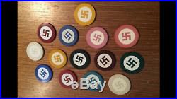 Vintage Native American Four Winds Clay Poker Chips 14 DIFF. COLORED CHIPS